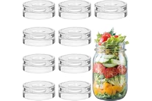 Eleganttime 9 Packing Fermentation Glass Weights with Easy Grip Grooved Handles Heavy Fermenting Lids Kit For Wide Mouth Mason Jar