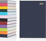 evelay 2027 Diary A4 A5 Page a Day Hardback Navy 70gsm Paper Ribbon Marker view 1
