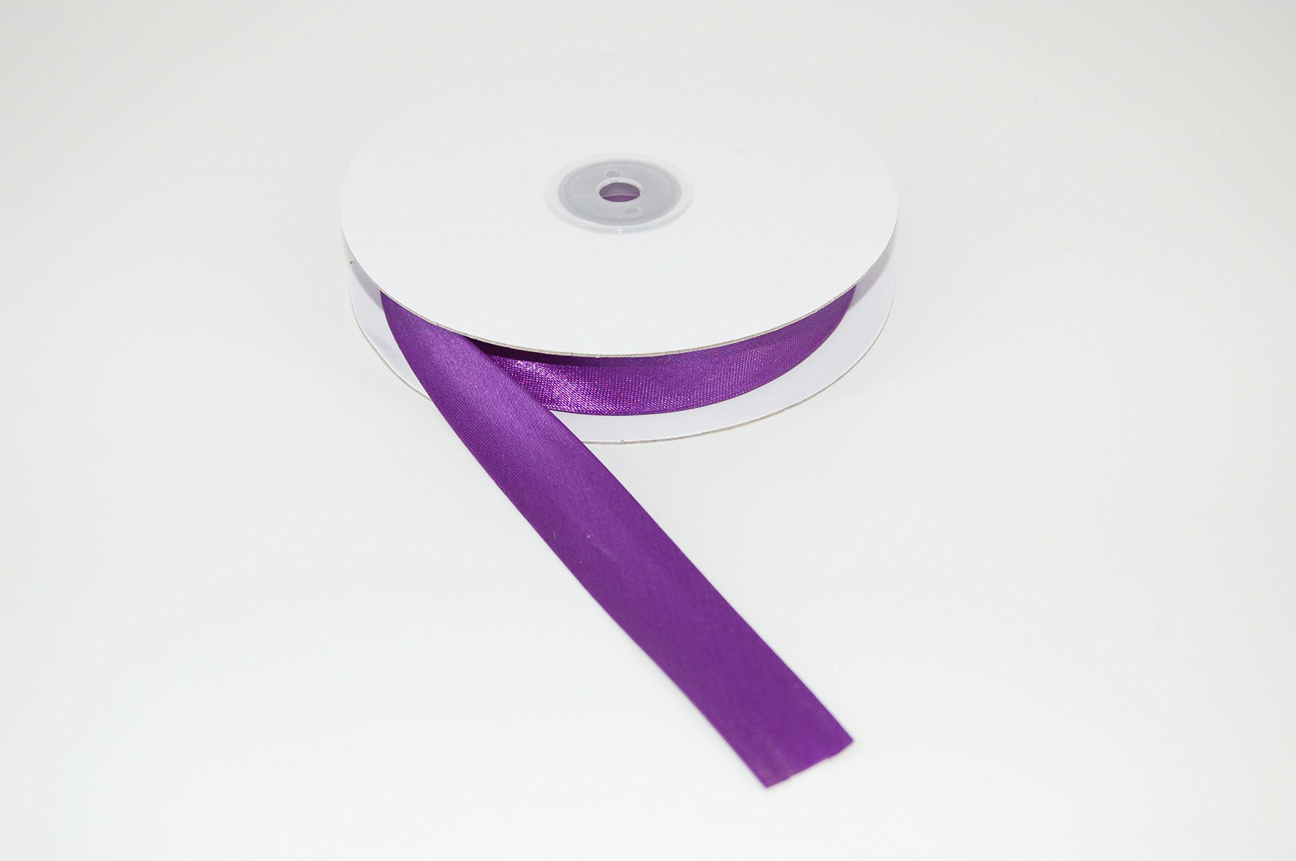 20mm Satin BIAS Binding Available in 16 Colours 23 METRES ROLL by MNJ TRIMMINGS(Purple)
