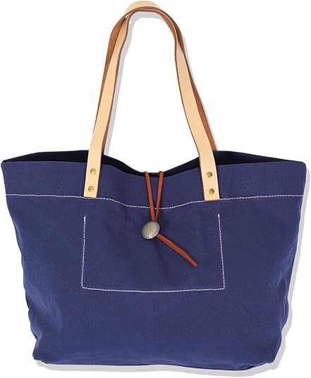 Amazon リピード Repido トートバッグ メンズ レディース キャンバス トート 鞄 カバン 手提 エコバッグ コンチョボタン レザーハンドル キャンバストートバッグ ネイビー Free トートバッグ