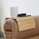 Besto Sofa Arm Tray Foldable Wood Tray Brown 37.5x25 cm Non Slip Backing view 4