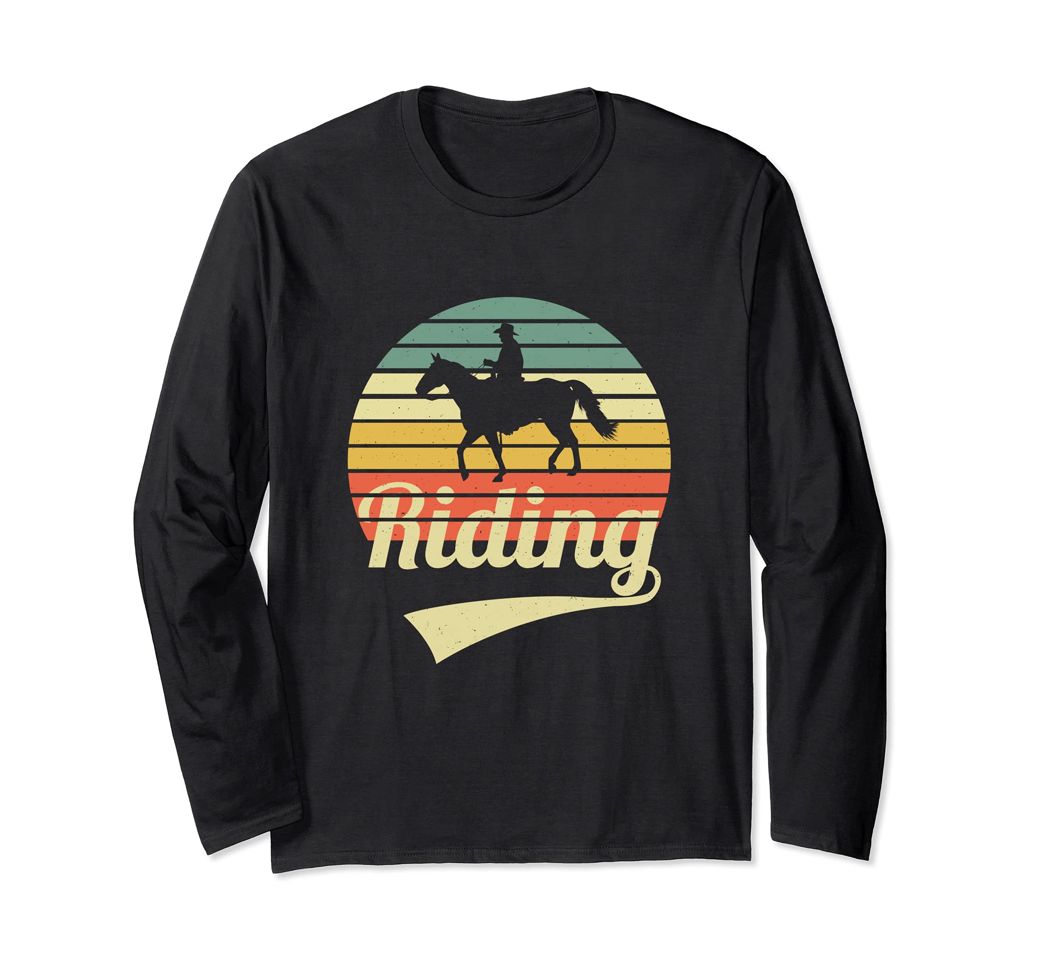 Vintage Riding Rider Horses Horse Retro Dressage Horse Long Sleeve T-Shirt