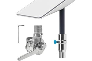 GALEITH Full Stainless Steel Starlink Mount with Adapter for Yacht Ship RV Marine, Ratchet Rail Mount Pipe clamp, 316 Stainless Steel, Starlink Mounting Kis, Marine Antenna Mount