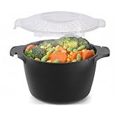 Pamper&epsilon;d Ch&epsilon;f Large Micro Cookware 2 Quart, Pampered Bowls Chef, Microwave Steamer for Vegetables, Cooker for Microwave - BPA Free, Dishwasher Safe