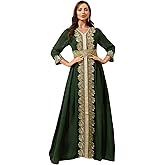 Women Muslim Abaya Kaftan Dress Lace Ethnic Moroccan Dress Eid Prayer Clothes Arabian Maxi Robe