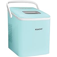 Igloo ICEB26HNAQ Automatic Self-Cleaning Portable Electric Countertop Ice Maker Machine With Handle, 26 Pounds in 24…