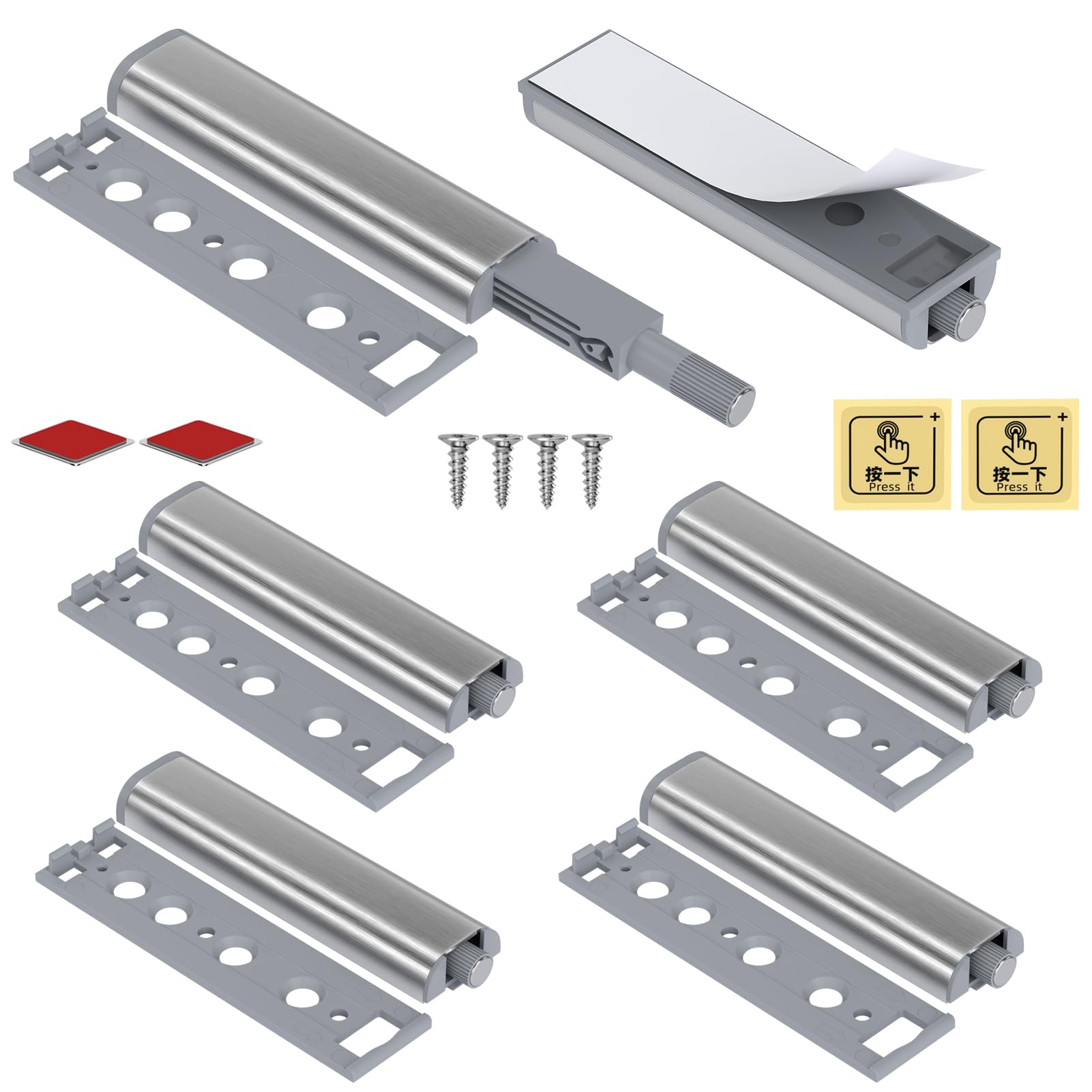 Magnetic Push Open Latches Jiayi 6 Pack Magnetic Push Latches Touch Close Catch Wardrobe Push to Open Catch for Kitchen Cabinet Closet Drawer Door Pop Out Closure