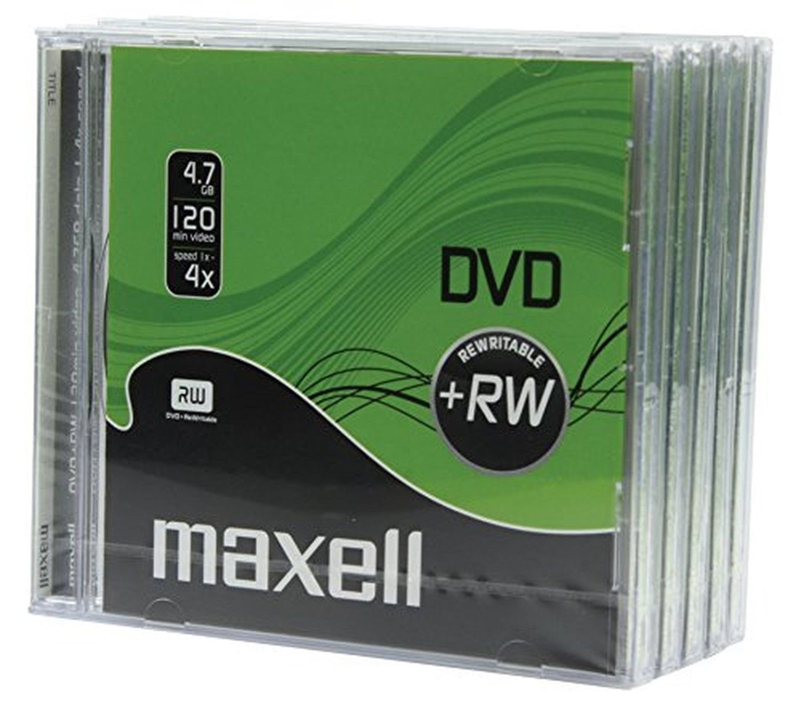 DVD+RW 5 Pack Jewel Case 4x Speed