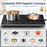 AMZCHEF Double Induction Hob 2800W Portable Dual Burner with Timer view 4