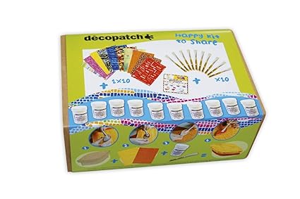 Décopatch CSDB10O Gruppen Set (Großpackung ideal für Schule, Kindergarten oder Bastelgruppe, mit 10 Bogen Décopatchpapier (30