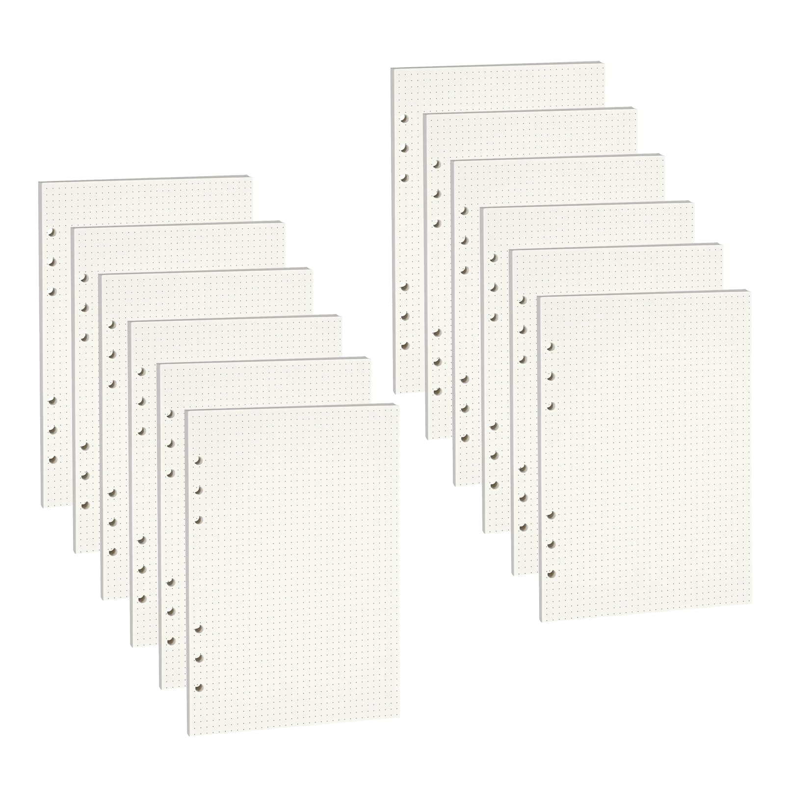 HEIYUET Pack of 10 Refillable A5 Paper Dots, 450 Sheets A5 Planner Inserts, 6 Holes A5 Refill Paper, Dot Refill Paper Refill Pads for A5 Notebook, 6 Holes Ring Binder