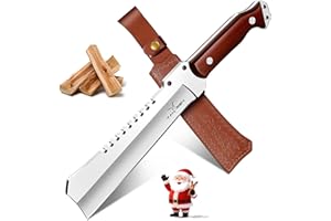 TAN REN Machete for Cutting Trees Heavy Duty, Survival Machete with Sheath for Yard Work, Full Tang Fixed Blade Knife with Wood Handle, Camping Machetes Heavy Duty, Clearing Brush and Gardening