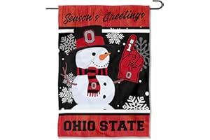 COLLEGE FLAGS & BANNERS CO. Ohio State Buckeyes Holiday Winter Snow Garden Banner Flag