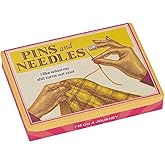 Blue Q Hinged Tin Pocket Box - Pins & Needles - Small Hinged Tin-Plated Steel Container Organizer for Everyday Carry, Travel, Survival, Mints, Storage, Gift and Cards - 4.25"w x 0.75"h x 3"d