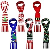 Liitrsh 6 Pcs Unisex Christmas Scarf with Tassels, Soft Knitted Holiday Scarf for Women Wraps Gift, 6 Styles (Classic) Multicolor