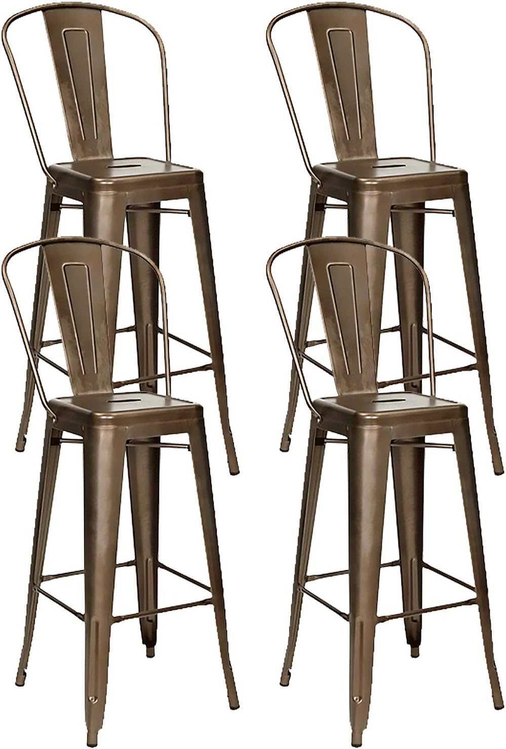bar stool height outdoor chairs on Black Nicemoods Metal Bar Stools Indoor Outdoor Chairs Modern High Backrest Industrial Metal Barstool Bistro Style Bar Stools With Back Counter Height Stool Set Of 4 Furniture Home Kitchen