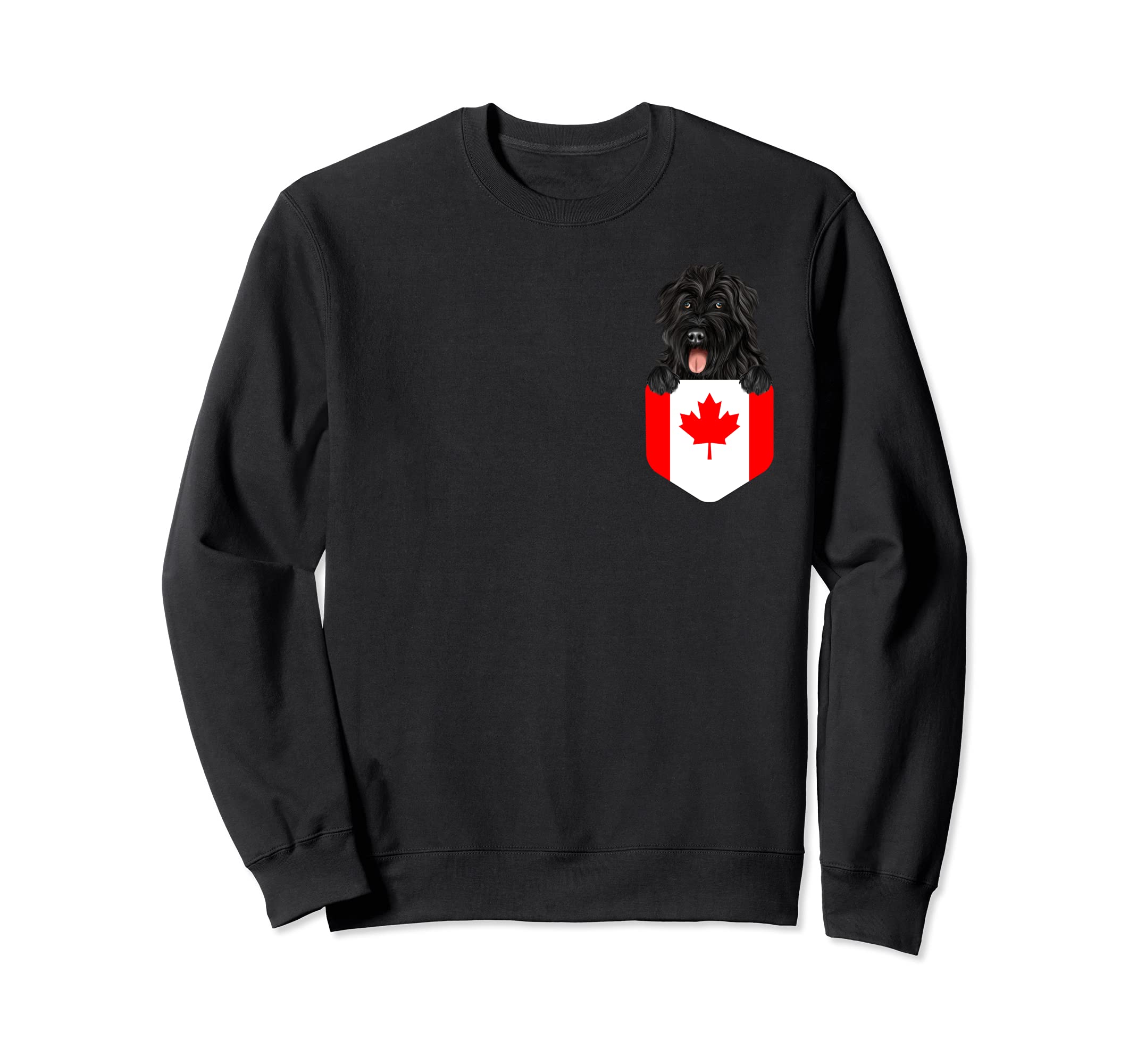 Canada Flag Bouvier des Flandres Dog In Pocket Sweatshirt