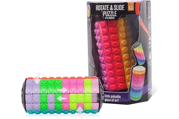 R.Y.TOYS Rotate and Slide Puzzle-Design Patent,Fidget Toys(Restore Order/Create Patterns) 12 Colors,10 Layers-Open Cover for