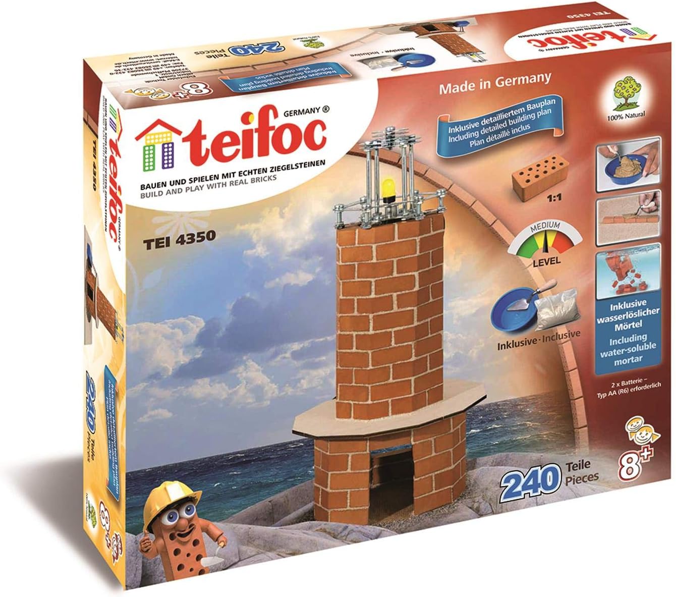 Teifoc Coast Lighthouse Stone Construction Kit TEI4350, Multi-coloured - Image 3