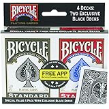 Bicycle Standard and Jumbo Playing Cards - Single Deck, 2 Pack, 4 Pack, 12 Pack - Poker, Rummy, Canasta, Pinochle, Euchre, Bl