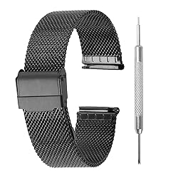 Winfox Stainless Steel Mesh Watch Band for Men