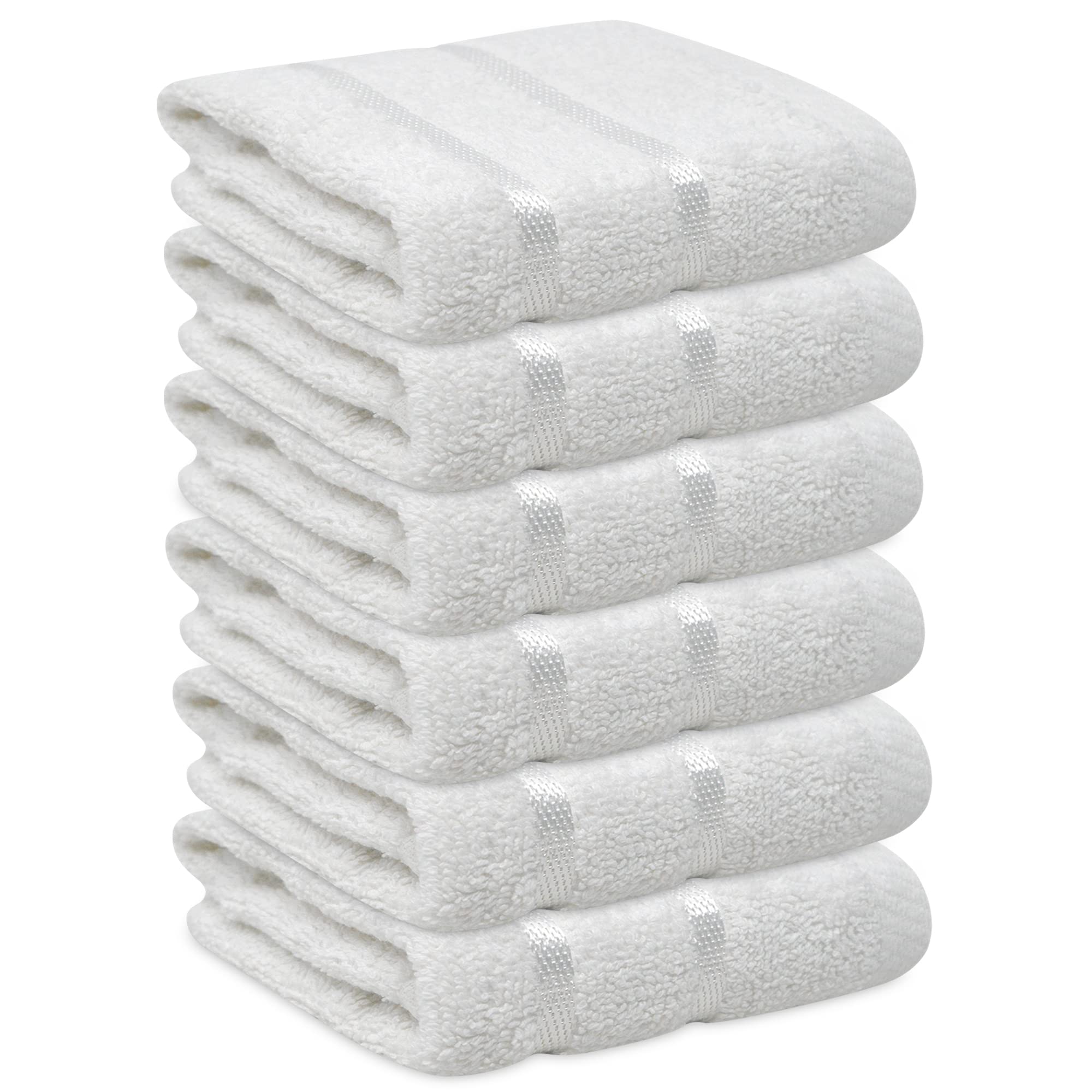 Towelogy® Fast Drying Flannel Face Cloth 100% Cotton Super Soft Premium Washcloths Facial Towels | OEKO-TEX Certified 33x33 cm (Snowy, 6)