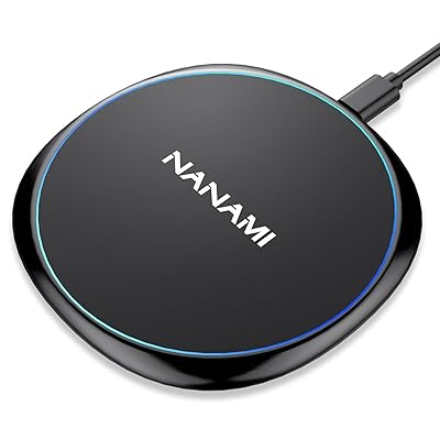 Fast Wireless Charger, NANAMI 7.5W Wireless Charging Base Compatible iPhone X/XS/XS Max/XR/8/ Plus,10W Charger Pad Compatible Samsung S10 S10+ S9 S9+ S8 S8+ Note9/8 &amp; All Qi Devices-Ultra Slim Design