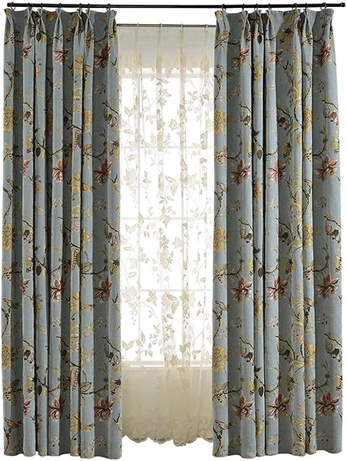 Cortinas Estilo Pastoral Americano Cortinas Jacquard Espesor de