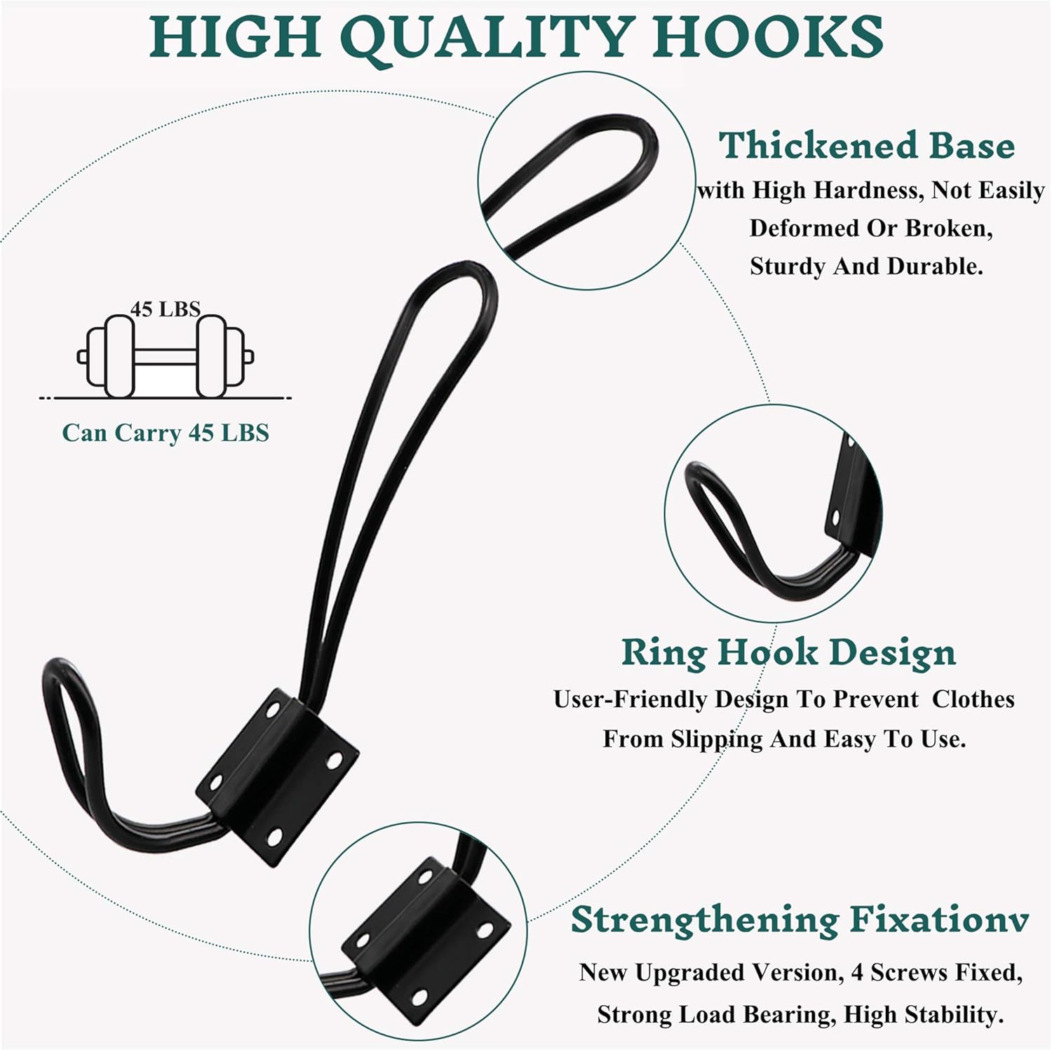 Rustic Entryway Hooks-12 Pack Farmhouse Hooks with Metal Screws Included,Black Decorative Wall Mounted Rustic Coat Hooks Rack, Double Vintage Organizer Hanging Wire Hook Clothes Hanger: Home Improvement