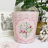 BOOMLATU Leather Roses Pink Trash Can for