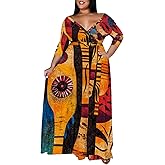 Plus Size Maxi Long Dress for Women Short Sleeve Dresses with Belts