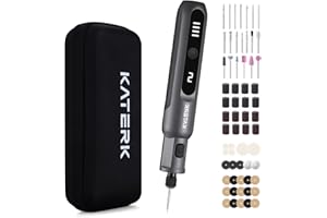 Katerk Mini Cordless Rotary Tool, 5-Speed Rotary Tool Kit, 5000-20000RPM & 70 Accessories, Multi-Purpose 3.7V Power Rotary Tool for Sanding, Engraving, Polishing, Drilling, DIY Crafts, 3D Printing