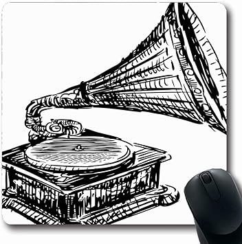 Luancrop Alfombrillas Para Computadoras Musica De Gramofono Doodle