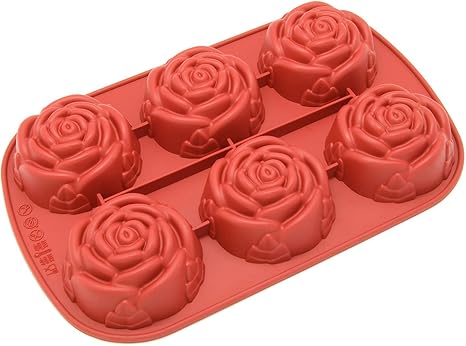 Silicone Molds [Garden Rose, 6 Cup 