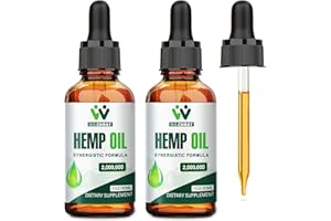 WACHRAY Hemp Oil Drops (2 Pack) High Potency - 2,000,000 Maximum Strength Organic Hemp Tincture for Pain Relief, Sleep, Skin - with C02 Extraction, Vegan, Non-GMO
