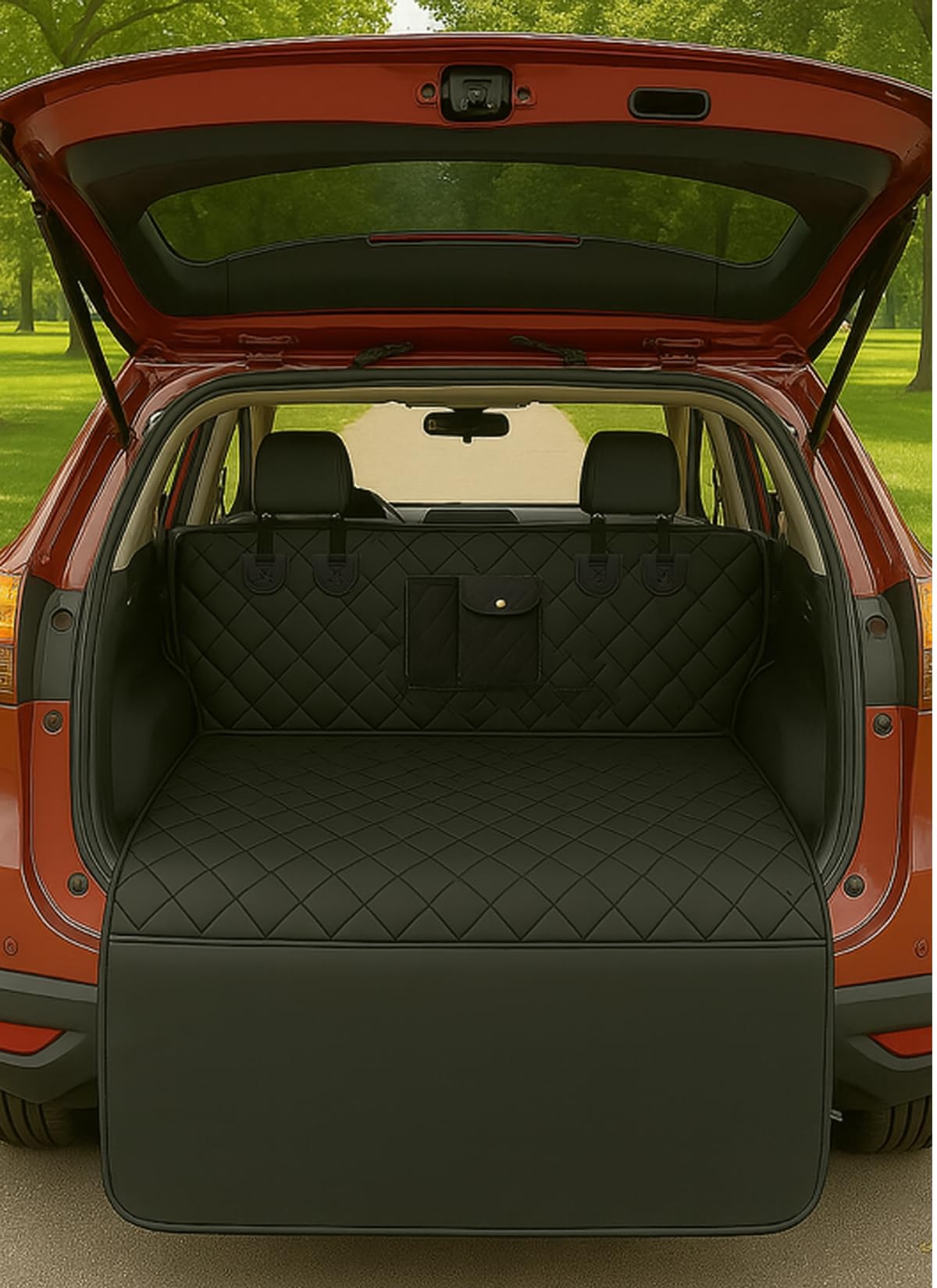 Photo 1 of fidozen Universal Cargo Liner for SUV – Waterproof Dog Trunk Mat, Non-Slip Back Seat Protector, Car Bed Cover, Pet Barrier, Rear Liner Accessories for Trucks & Sedans, Universal Fit Trunk Cover