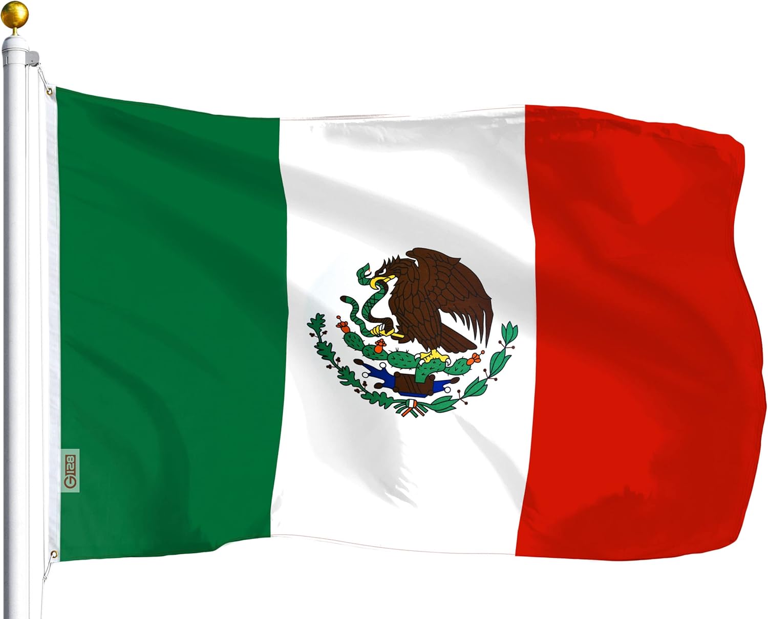 Flags - G128 Mexico Mexican Flag | 3x5 Ft | LiteWeave Series Printed 100D Polyester | Country Flag, Vibrant Colors, Brass Grommets