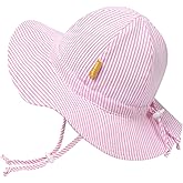 Baby Girl Sun Hat with UPF 50+ Outdoor Adjustable Toddler Beach Hat with Wide Brim Bucket Hats for Kids