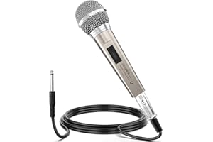 talomen L52 Wired Microphone for Singing, Metal Female, ON/Off Switch, Professional Vocal Dynamic Mic with 6m & 2m XLR Audio 