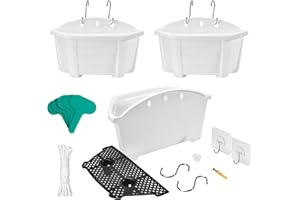 ORIMERC 9.8 inch 3 Pack Wall Hanging Planters Pots for Indoor Plants, Wall Plants Planter Holder with Drainage Hole, Balcony planters Railing Hanging Pot, Plant Wall Mount Decor with Hooks/Screws