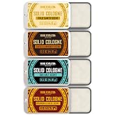 Viking Revolution Solid Cologne Set - Variety 3-0.5 oz (4 Pack) | Includes Coffee Whiskey, Palo Santo, Sea Salt &amp; Bourbon Suede - Travel Size - Great Gift Set for Men