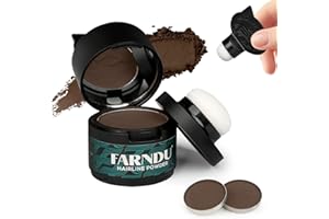 Farndu Hairline Powder 12g, Instantly Hair Root Touch Up, Hair Color Powder, Bald Spots Hair Color Concealer for Women & Men, 24-Hour Stain-Proof, Includes 2 Refills, for Thinning Hair, Medium Brown
