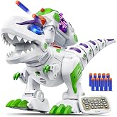 Ruko 8809 Dinosaur Toys for Kids, Large Rechargeable RC T-Rex, Green | Programmable, Walking, Roaring, LED Eyes and Shooting, Interactive Gifts for Boys &amp; Girls Age 3 4 5 6 7 8