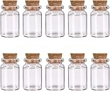 Udewo 10 Pcs Small Glass Bottles with Cork Lids 6ml Mini Vials for DIY Crafts