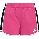 adidas Girls Elastic Waistband Color Block Woven Pacer Shorts