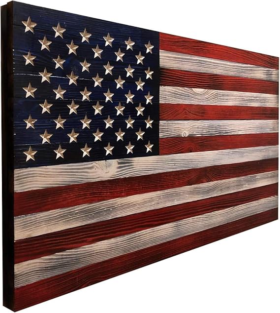Subvet Customs Wooden American Flag Wall Decor