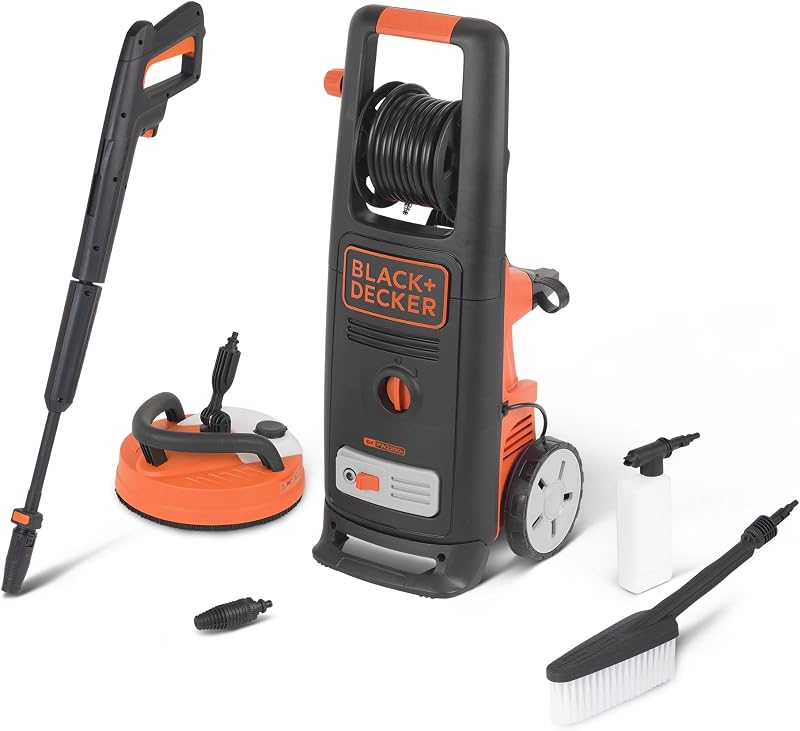 Lavadora de alta pressão black+decker com limpador de pátio e escova fixa bxpw2200pe, deluxe (2200 w, 150 bar, 440 l/h)