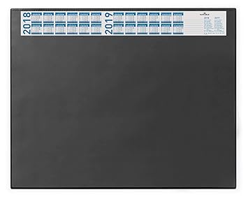 Durable 720401 Schreibunterlage (mit Vollsichtplatte und Kalender, 650 x 520 mm) 1 Stück schwarz