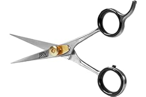 BRV MEN Beard & Mustache Scissors - 5" - High Carbon Stainless Steel - Razor Sharp Facial Hair Trimming Shears - RIGHT HANDED, Silver