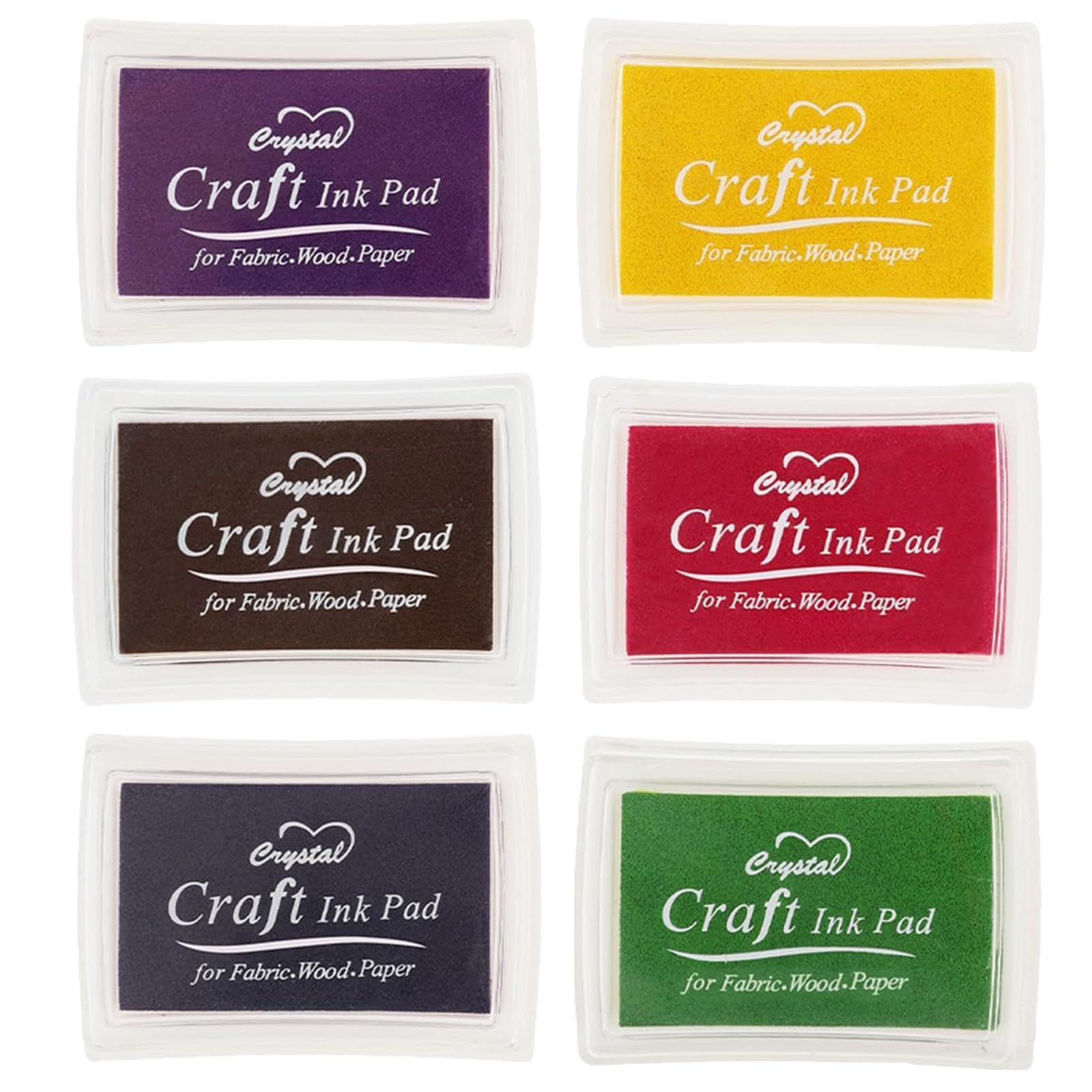 6 Pcs Ink Pads for Stamping, Washable Stamp Ink Pad, Color Ink Pad, Suitable for Card Making, Paper Craft, Scrapbook, Canvas, Rubber Art, Stamp Card Making